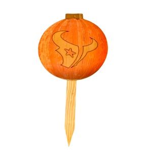 NFL Houston Texans Wood Pumpkin Yard Stake Decor